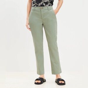 NWT Loft The Slim Monroe Olive Green Chino Ankle Pants 14